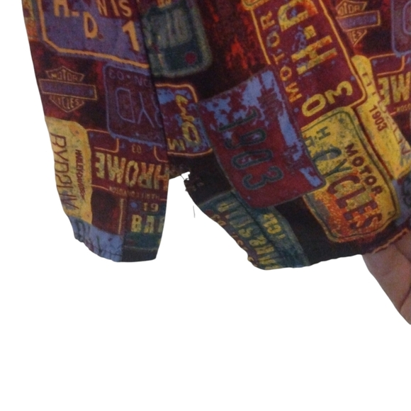 Unique Harley Davidson License Plates Button Down Shirt Casual Biker XL - Picture 10 of 10